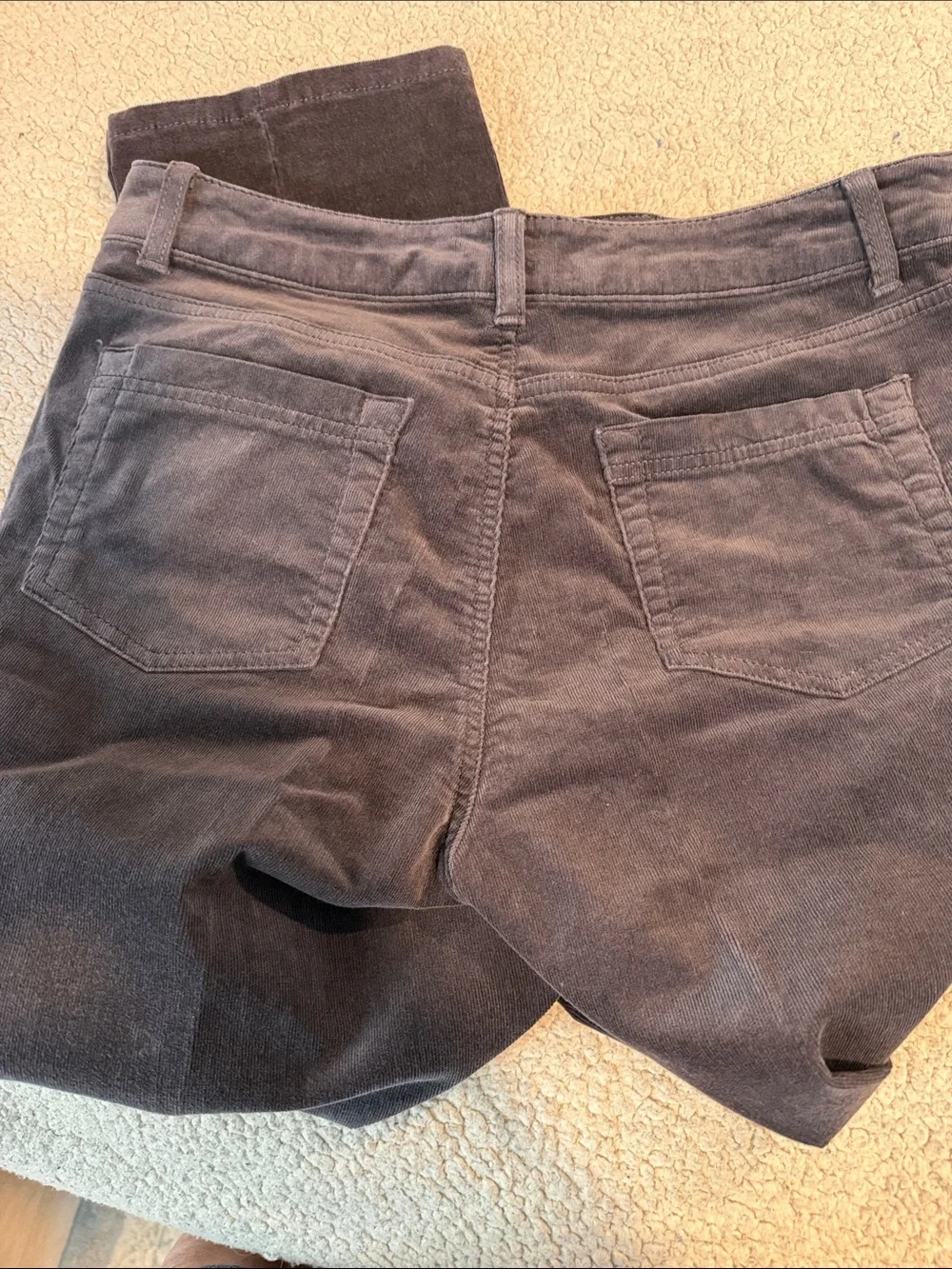 croft & barrow Women's Stretch Straight Leg Corduroy Pants in Charcoal